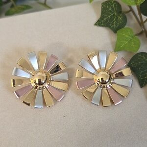 Gold Filled  Sunburst Flower Earrings